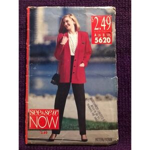 Butterick Sewing pattern 5620 Womens suit Blazer pants top sz 6 8 10